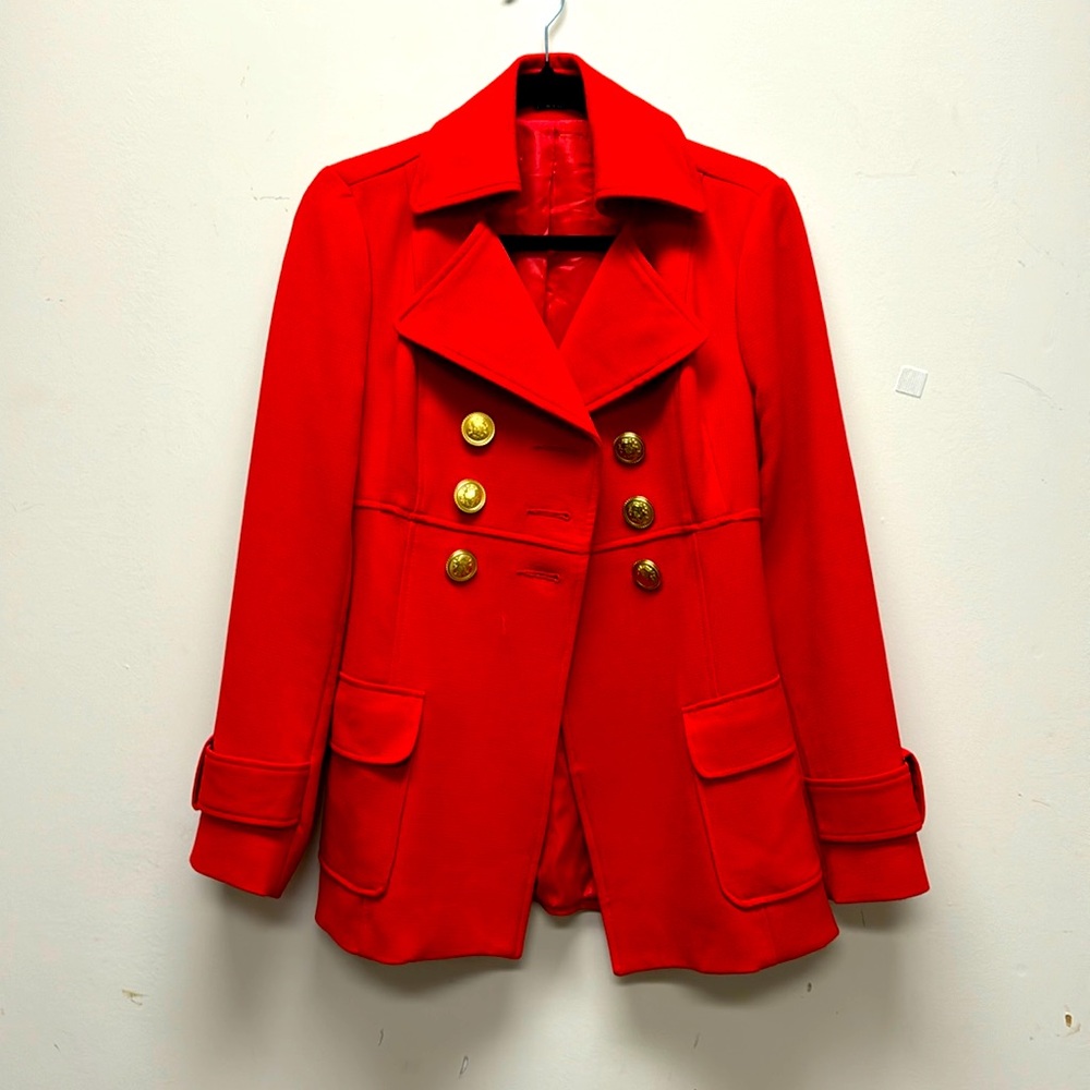 Red- Orange double breasted jacket